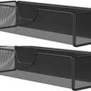 Magnetic Basket Organizer Holder for Fridge Magnetic Shelf Magnetic Storage Bin Box Containers for Refrigerator Whiteboard Classroom Magnetic Organizer (2 PCS, Black)