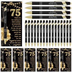 Feifeiya 24 Set 75th Birthday Party Favors with Pens Cards