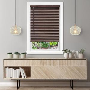 Cordless Room Darkening Venetian Blind - 36 Inch Width, 64 Inch Length, 2" Vinyl Slat Size - Mahogany - GII Luna Light Filtering Horizontal Mini Windows Blinds for Interior by Achim Home Decor (36"W x 64"H)