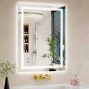 WISSMIELS 24"x32" LED Bathroom Mirror with Lights, Anti-Fog, Backlit + Front Lit, Dimmable, Led Vanity Mirror for Wall, Lighted Bathroom Mirror, 3 Colors, Shatter-Proof Tempered Glass (White)