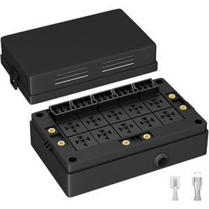 DAIERTEK Fuse Relay Box 12V Automotive 10 Slots Relay Holder 15 Slots ATC/ATO Fuse Holder Universal Fuse and Relay Box Block for Automotive Truck Marine Boat