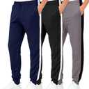 Real Essentials 3 Pack: Boys' Athletic Jogger Sweatpants - Kids Teens Youth Active Sports Pants with Pockets (Sizes 518) (XS)