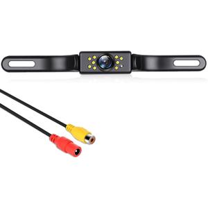 GLK Backup Camera, AHD 1080P Rear View License Plate Camera, Night Vision Reverse Camera with 9 LEDs, Wide Angle IP69K Waterproof Rear Camera for 12-24V Car Vehicle SUV RV
