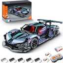 Super Sports Car Building Blocks Set, 1:10 Apollo IE Raceing Car Model Building Race Engineering Toy for Adults, Remote Control Drifting Hypercar with 5 Motors(2443 PCS)