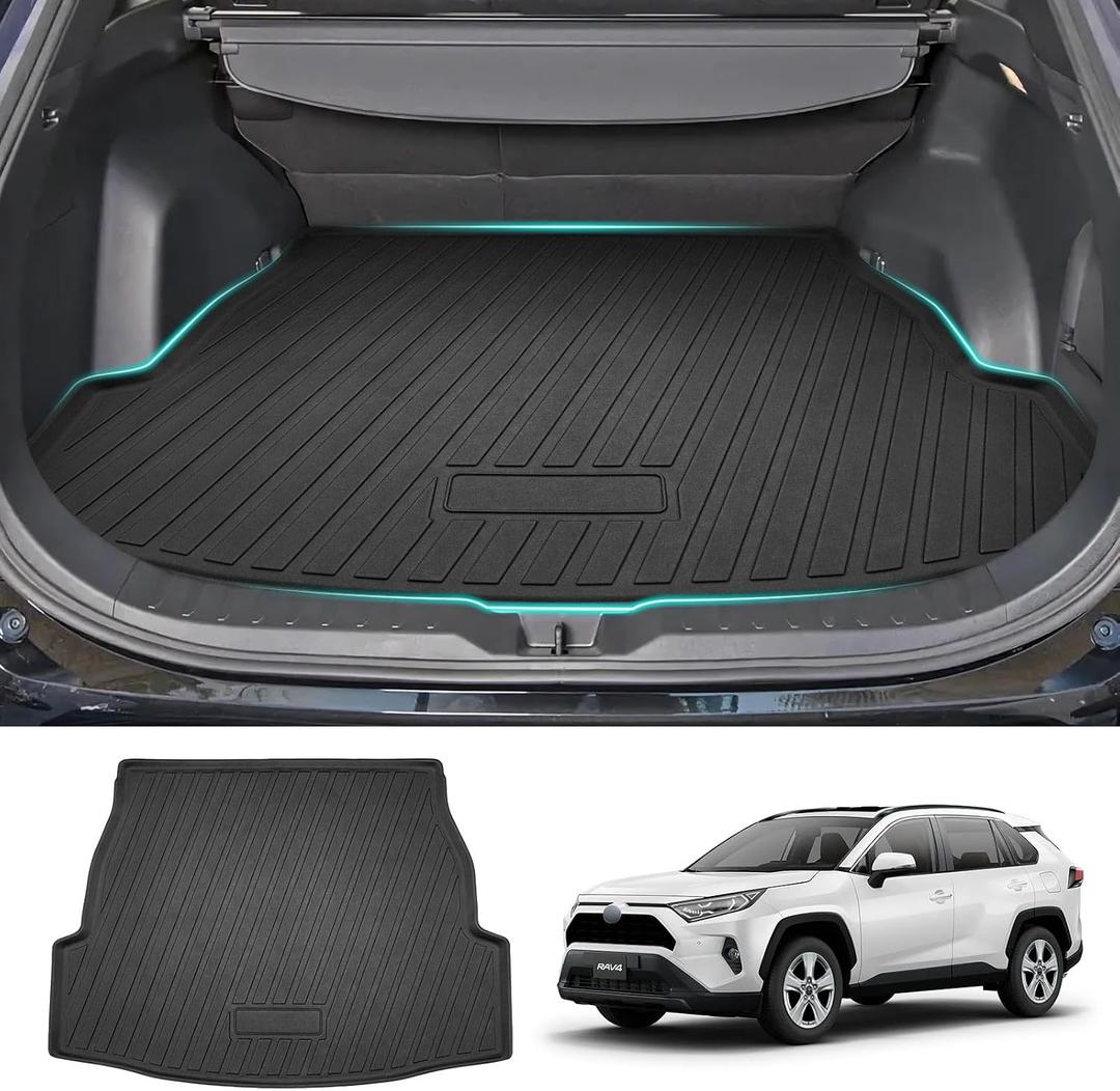 Mixsuper Cargo Liner for Toyota RAV4 All Models 2019-2025, All Weather Trunk Liner Rear Cargo Mat Anti-Slip Durable Black