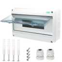 Breaker Box Distribution Protection Box, IP65 Clear Cover Electrical Box, ABS Power Supply Electronic Junction Box Din Rail Enclosure for Circuit Breaker on The Wall 15 Way