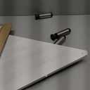 Furinno Turn-N-Tube Corner Monitor Riser Stand, White Oak, Stainless Steel Tubes