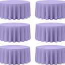 Brillmax 6 Pack Lavender Round Tablecloths 132 Inch for 72 Tables - 150 GSM Polyester Fabric, Floor Length Drop, Water, Stain & Wrinkle Resistant Cloth Cover for Wedding Reception Banquet Dining