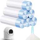 Cat Litter Bags 120 Count, 21.65"x11.8" Drawstring Close Litter Box Liners for Automatic Litter Box,Thick Cat Poop Bags,Easy to Clean,Heavy Duty Robot Bag for Self-Cleaning Box