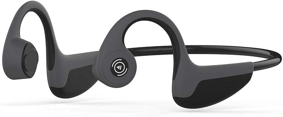Bone Conduction Headphones Bluetooth 5.0 Open Ear Wireless Titanium HiFi Stereo with Mic Sweatproof Sports Headphones for Running Driving Cycling (Black)