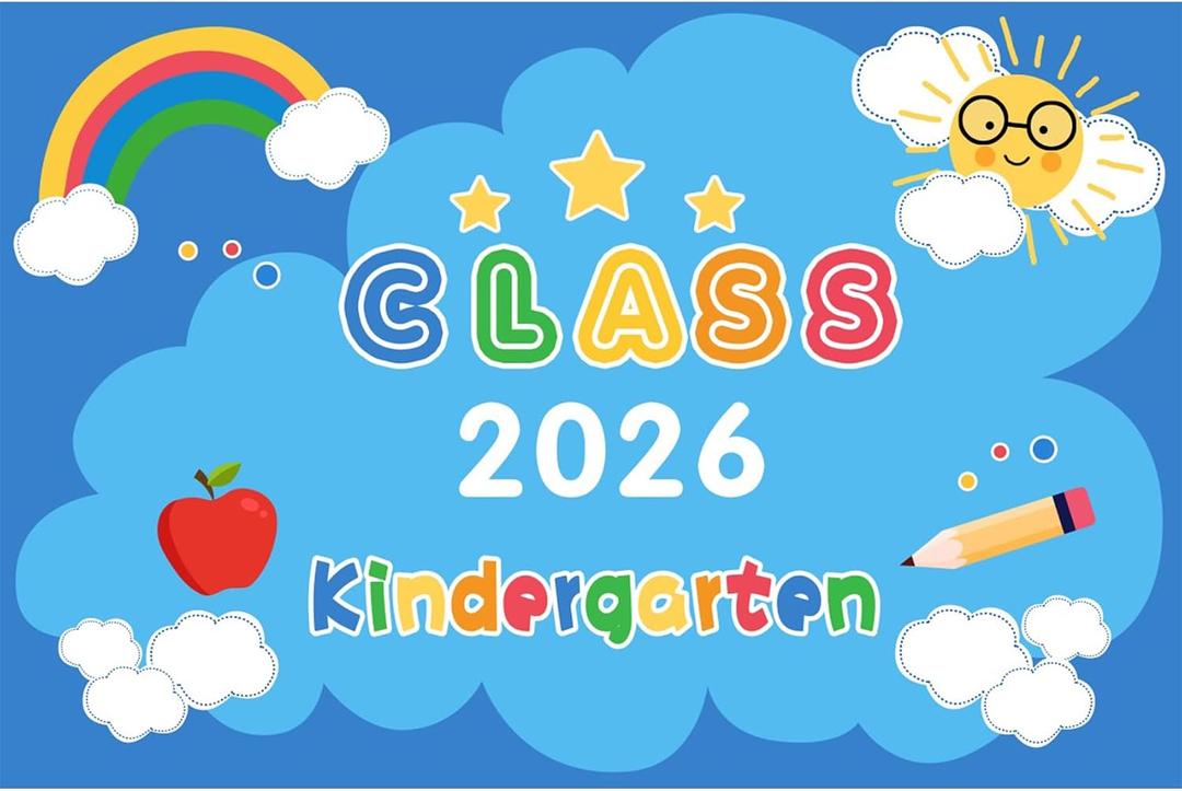 Preschool Graduation Backdrop 5x3ft Class 2026 Kindergarten Background, 5ftx3ft