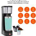 Chefman Single Serve Coffee Maker: K-Cup & Ground Compatible, Single Cup 6-12 oz Portable Drip Coffee Machine with Filter - Perfect for College & Coffee Lovers,Black