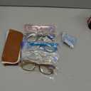 Reading Glasses Blue Light Blocking, Computer Glasses for Women Men, Fashion Square Eyeglasses 5 Pairs, +2.0