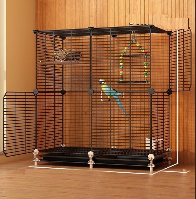 Large Bird Flight Cage with Rolling Stand for African Grey Parrot Cockatiel Sun Parakeet Conure Lovebird Canary (29.1" L x 14.5" W x 32.2" H)