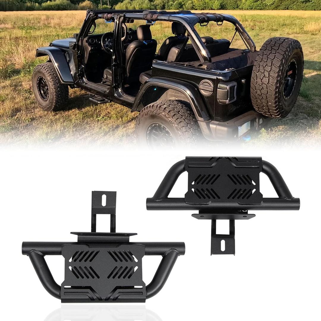 Trumgeta 2X EZ Side Steps Fit for 2007-2018 Jeep Wrangler JK 2/4 Doors Running Boards 350 LBS Load (NOT for Rock Rails)