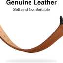 STIROLL Slim Leather Bands Compatible with Apple Watch Band 38mm 40mm 41mm 42mm(Series 11 10), Top Grain Leather Watch Thin Wristband for iWatch SE 9 8 7 6 5 4 3 2 1 (Brown Black)