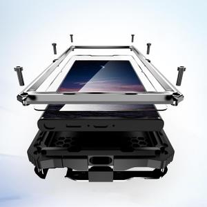 Lunivop for Samsung Galaxy S24 Ultra Case Heavy Duty Metal Phone case para Built-in Screen Lens Protection Protective dust Proof Military Grade Rugged [The Fingerprints Don't Work] Silver