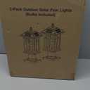 Solar Post Lights 2 Packs, Waterproof Post Lantern with Pier Mount Base, Aluminum Post Lamp Warm White Bulb Included for Yard Garden Pillar Pole Pathway (Black)