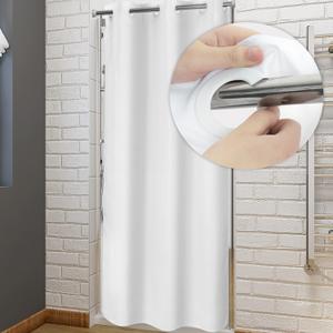 River Dream No Hook Stall Shower Curtain or Liner 36" Wide - Soft Microfiber Small Shower Curtain with Magnets for Narrow Stall, Waterproof Fabric & Machine Washable, White (36"W x 74"L (Pack of 1))