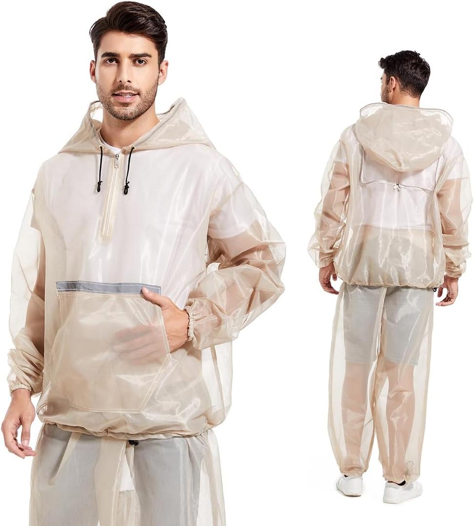 Mosquito Net Suit Ideal for Fishing, Hiking, Camping, Farming and Gardening (Beige)