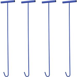 Zonon 4 Pack 31" Blue Fifth Wheel Puller 5th Wheel Pin Puller for Semi Truck Cotter Spring Pulling Tool Solid Steel Dock Hooks Portable Type Lifting J Hook for Pulling Storm Drain Manhole Covers
