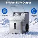 Electactic Nugget Ice Makers Countertop, Soft Crushed Pellet Portable Ice Machine with Auto-Cleaning Function, 35Lbs/24H, One-Click Operation Ice Makers for Kitchen, Office, Home