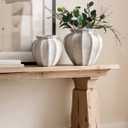 LE TAUCI 9.3" Ceramic Vase, Artisan Large White Ceramic Vase for Modern Farmhouse Home Decor, Substantial & Stable, Handcrafted Flower Vase, Living Room & Dining Room Table Centerpiece, Rustic White
