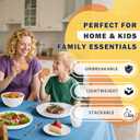 Wheat Straw Dinnerware Sets Service for 8, 32 Piece Plates and Bowls Sets, Microwave & Dishwasher Safe Dishes, Perfect for Kitchen Camping Picnic RV Dorm - White