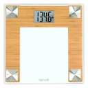 Taylor Digital Bathroom Scale with bamboo for Body Weight, Large 12.2 Inch Glass Platform, Blue Backlit LCD Display, 440 lb Capacity, Weight Tracking for 2 Users, Clear