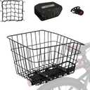 RAYMACE Rear Bike Basket with Waterproof Cover,Bicycle Cargo Rack Storage Basket Mount for Back Under Seat