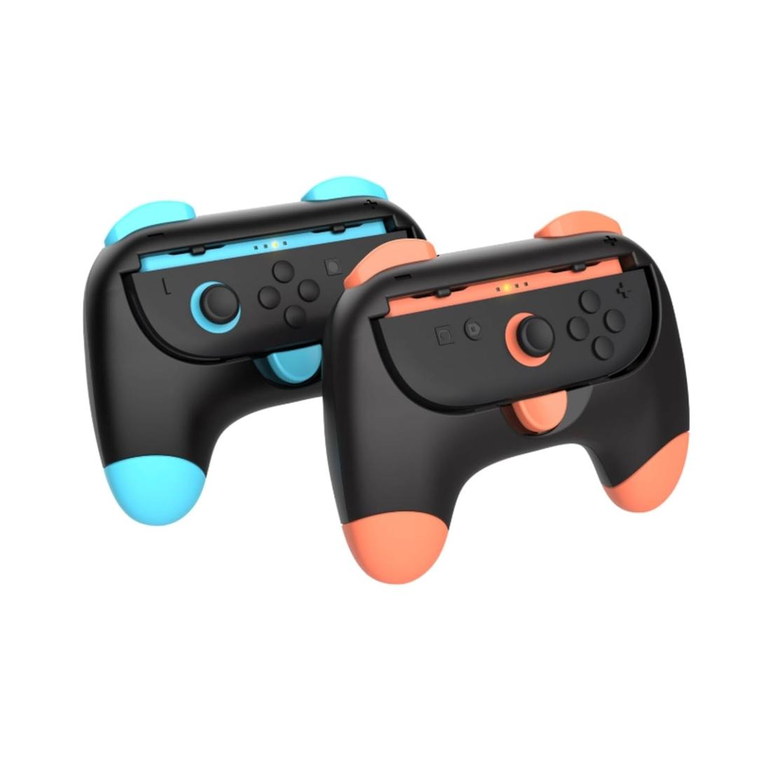 CUIYKAI 2 Pack Grips Kit Compatible with Nintendo Switch2 for Joy Con, One-Touch Quick-Release Design, Wear-resistant Handle Kit for Switch2 Joy Cons Controller, 2 Pack (Red and Blue)