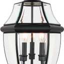 Kalium Outdoor Post Lights, 3 Light Lamp Post Light Fixture Hardwired with Clear Beveled Glass, 23" Large Waterproof Lamp Pillar Fixtures for Yard Pathway Porch Patio 60W Matte Black