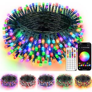 Smart Color Changing Christmas Lights, 66FT 200 LED RGB Christmas String Lights with App & Remote Control, Waterproof Christmas Tree Lights for Outdoor Indoor Party Decor
