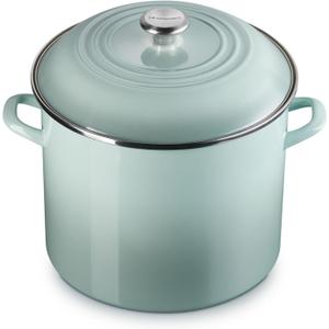 Le Creuset Enamel on Steel Traditional Stockpot, 16 qt., Sea Salt with Stainless Steel Knob