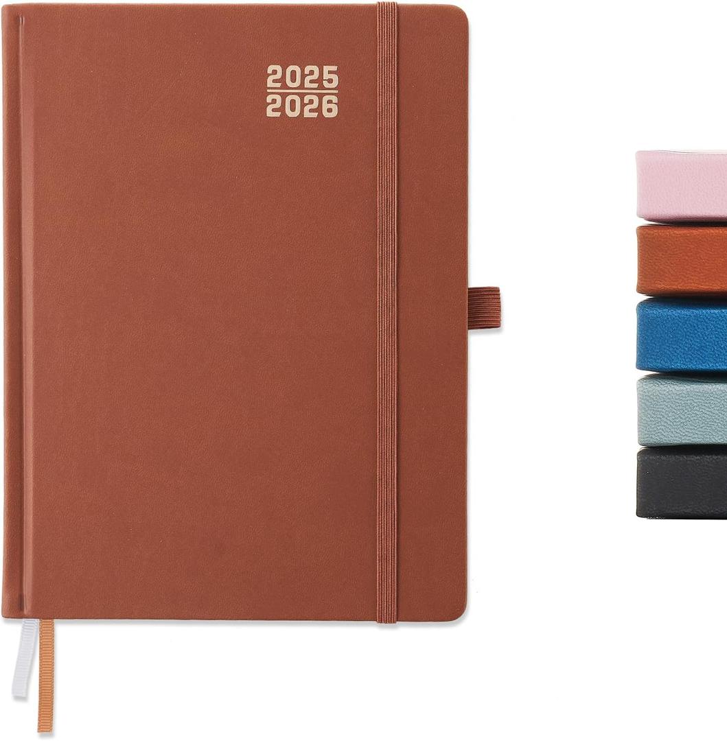 3 x Heture Academic Planner 2025-2026 , Monthly and Weekly Calendar Planner, Jul 2025 - Jun 2026 Planner For Women & Men, A5 (6.5" x 8.5"), Teacher Student Planning Book with Tabs, Ideal for Office School - (Brown 1 Pack