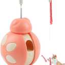 GES Interactive Cat Toy with Food Dispenser - Tumbler Design, High-Bounce Teaser Wand, Stress Relief for Indoor Cats,Pink