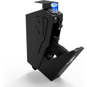 HARDROCK Gun Safe for Pistols, Biometric Wall Mounted Handgun Safe Box for Desk, Bedside,TruckDrop Down Quick Access Security Safe with Fingerprint Keypad Lock for Home nightstand