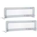ComfyBumpy Long Toddler Bed Rails - Baby Bed Rail Guard for Kids, Twin, Full, King and Queen Beds - Adjustable Bed Rail for Toddlers - Baby Bed Side Bedrails - Gray, Long (55.5" x 19.5"), Pack of 2