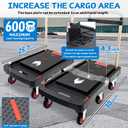 Folding Platform Truck, 600lbs Capacity Flatbed Dolly with Expandable Deck