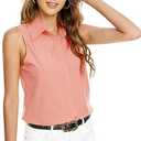 Atnlewhi Womens Button Down Shirts Sleeveless Basic Casual Solid Summer Blouse Tops, Size S