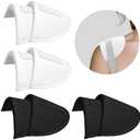 Zaruatu 4 Pairs Reusable Shoulder Pads, Removable Shoulder Pads for Womens Clothing, Washable Breathable Soft Sponge Pads for Men Sloping High Low Shoulders Blazer Suit (Black & White)