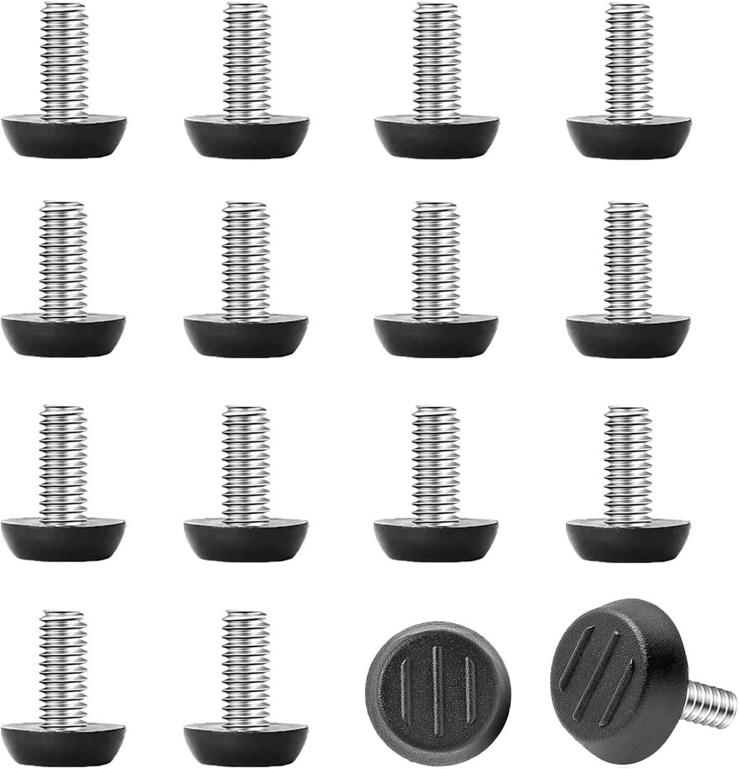 2 x 1/4-20UNC Thread Adjustable Furniture Levelers Table Feet Screw in Threaded, Screw on Chair Foot Glides Leveling for Tables, Chairs, Furniture Legs-16 Pcs (1/4-20UNC-16PCS)