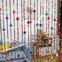 38 Strands Colorful Boho Hippie Door Beads Curtain, Hanging Wood Beaded Curtain for Doorways 36 Inches x 79 Inches (Rainbow)