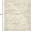 Soalmost 9x12 Area Rugs for Living Room, Non Slip Machine Washable Vintage Rugs, Low Pile Lightweight Large Rug for Bedroom, Dining Room, Home Office Beige