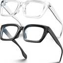 VISOONE Chunky Square Blue Light Blocking Glasses with Anti Computer Glare for Working Women Men MONTANA