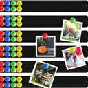6 Pcs 15" x 2" Magnetic Display Board Souvenir Bulletin Board Strip Set with 48 Pcs Colorful Magnet for Office Home Wall Display Notes, Photos(Black)