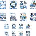 ANATTASOUL 16 Sheets Christmas Iron on Transfers for T-Shirts Winter Snowman and Pine Tree DTF Transfers Ready to Press, Washable Iron on Decals for Women Lady Clothing Hat Bag Pillow DIY Crafts