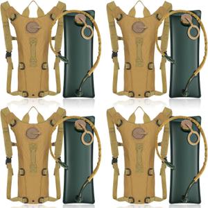 4 Pack Tactical Hydration Backpack with 3L Water Bladder Military Daypack Water Backpack Lightweight Hydration Back Pack for Running Cycling Climbing Hiking for Men Women