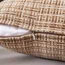 MIULEE Outdoor Waterproof Throw Pillow Covers Decorative Farmhouse Water Resistant Cushion Covers for Tent Patio Garden Couch Sofa Pack of 2, 12x20 Inch Beige