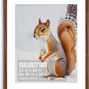 Rustic Walnut 20x24 Frame - Single Frame, 20 x 24 Poster Frame with Mat for 16x20, Picture Frames for Artwork, Puzzles, Photos and Movie Posters, Perfect Christmas Frame